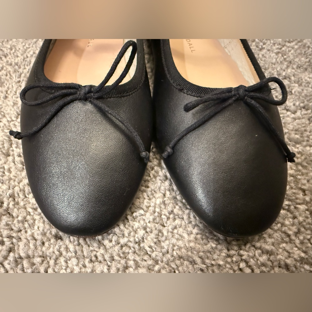Loeffler Randall Leonie Black Leather Ballet Flat - Picture 3 of 7